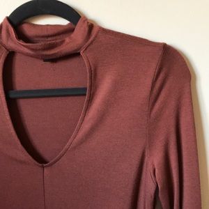 High neck cutout blouse